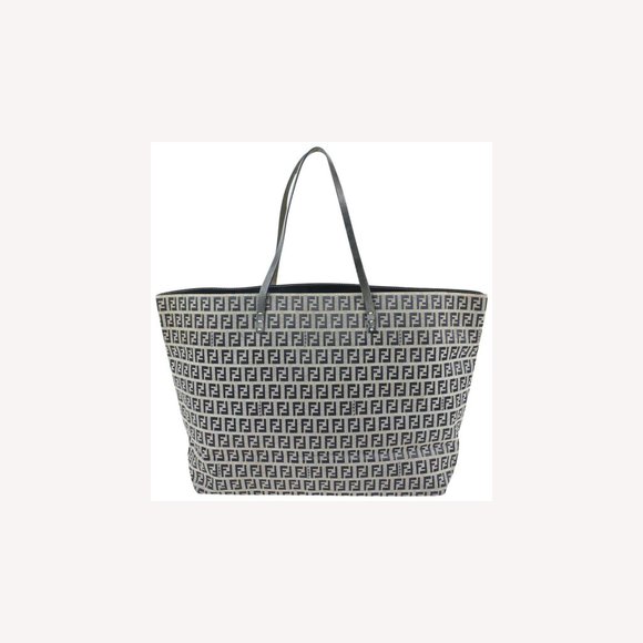 Fendi Navy x Grey Monogram FF Zucca Roll Shopper Tote Bag 60f414s - Picture 1 of 12